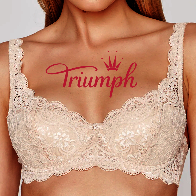 Triumph®👑4 kom✨💝Udobni grudnjak s čipkom s izvezenim cvijećem i više veličine [65A-120H]