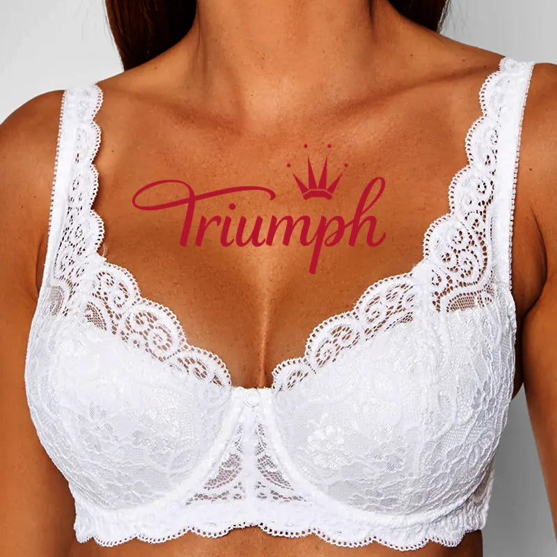 Triumph®👑4 kom✨💝Udobni grudnjak s čipkom s izvezenim cvijećem i više veličine [65A-120H]
